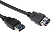 USB A 3.0 verlengkabel 2 meter zwart USB A 3.0 verlengkabel 2 meter zwart