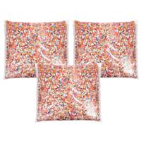 Confetti snippers van papier - 3x - multi colours mix - 1200 gram zakje - feestartikelen/versieringe