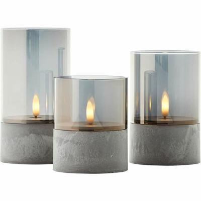 Kaars LED Brilliant Grijs Metaal 3 Stuks