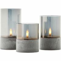 Kaars LED Brilliant Grijs Metaal 3 Stuks Kaars LED Brilliant Grijs Metaal 3 Stuks