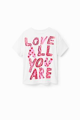 Glimmend T-shirt met tekst - WHITE - 11/12