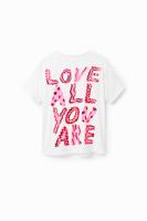 Glimmend T-shirt met tekst - WHITE - 11/12
