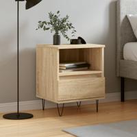 Nachtkastje 40x35x50 cm bewerkt hout sonoma eikenkleurig