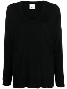 Allude pull en maille fine à col v - Noir