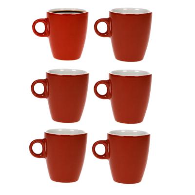 Cosy & trendy Koffiekopjes / bekers - 6x - rood - 190 ml - Keramiek - Glans finish