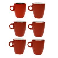 Cosy & trendy Koffiekopjes / bekers - 6x - rood - 190 ml - Keramiek - Glans finish