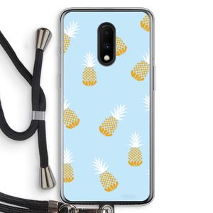Ananasjes: OnePlus 7 Transparant Hoesje met koord