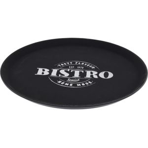 Zwart anti-slip dienblad kunststof 36 cm bistro special