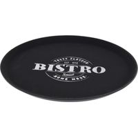 Zwart anti-slip dienblad kunststof 36 cm bistro special - thumbnail