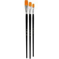 Creativ Company Gold line penselen, afm 12+16+20, l: 30-33 cm, b: 12-20 mm, plat, 3 stuk/ 1 doos