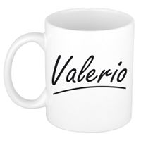 Naam cadeau mok / beker Valerio met sierlijke letters 300 ml - thumbnail