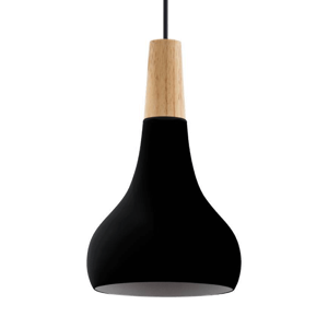 Eglo Zwarte hanglampSabinar Ø 18cm met hout - 900161