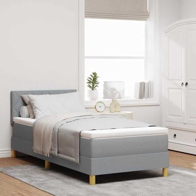 Boxspringbed met matras met matras Lichtgrijs 90 x 190 cm Stof