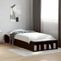 Bedframe bewerkt hout zwart 90x190 cm