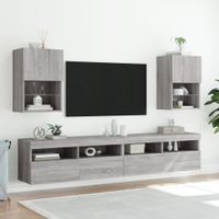 Tv-meubels met LED-verlichting 2 st 40,5x30x60 cm grijs sonoma - thumbnail