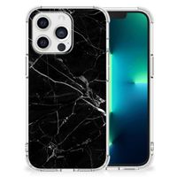 Apple iPhone 13 Pro Anti-Shock Hoesje Marmer Zwart - Origineel Cadeau Vader