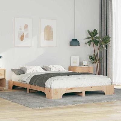 Bedframe met opslag Bruin Massief grenenhout