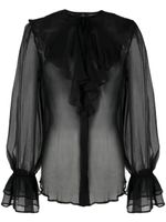 ETRO semi-sheer ruffled blouse - Noir - thumbnail