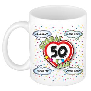 Verjaardag cadeau mok 50 jaar - wit - goddelijk - 300 ml - keramiek - Sarah