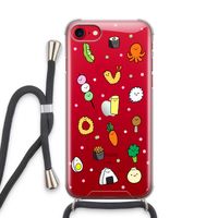 Happy bento friends: iPhone SE 2020 Transparant Hoesje met koord