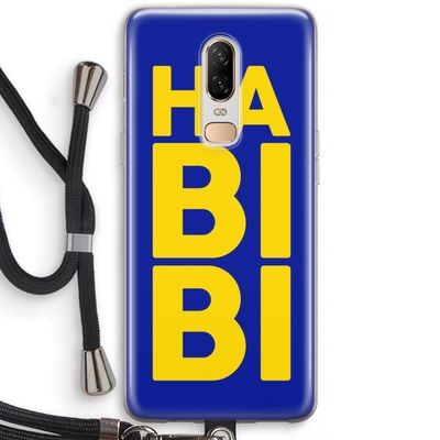 Habibi Blue: OnePlus 6 Transparant Hoesje met koord
