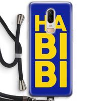 Habibi Blue: OnePlus 6 Transparant Hoesje met koord