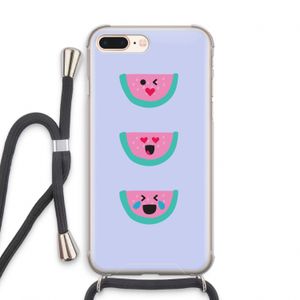 Smiley watermeloen: iPhone 7 PLUS Transparant Hoesje met koord