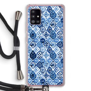 Blauw motief: Samsung Galaxy A51 5G Transparant Hoesje met koord