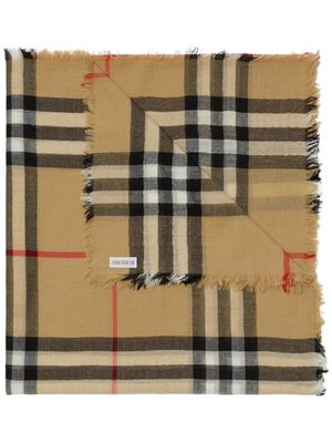 Burberry écharpe en laine à motif Vintage Check - Marron