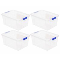 4x Opslagbakken/organizers met deksel 16 liter 40 cm transparant