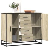 Dressoir 92x35x76 cm bewerkt hout sonoma eikenkleurig