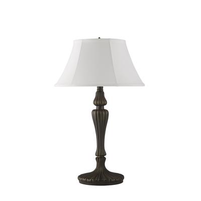 Searchlight Klassieke tafellampAmy antiek messing met kap - EU46091WH