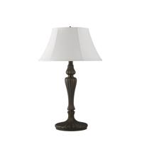 Searchlight Klassieke tafellampAmy antiek messing met kap - EU46091WH