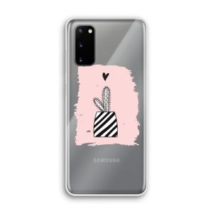 Zwart-wit cactus: Samsung Galaxy S20 Transparant Hoesje