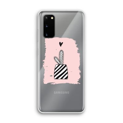 Zwart-wit cactus: Samsung Galaxy S20 Transparant Hoesje
