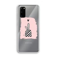 Zwart-wit cactus: Samsung Galaxy S20 Transparant Hoesje