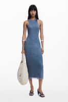 Midi-jurk met knoopdetail - BLUE - M