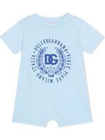 Dolce & Gabbana Kids grenouillère à logo imprimé - Bleu - thumbnail