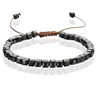 Memphis Bohemia Kralen Armband - 4mm Kristal Glas Zwart - thumbnail