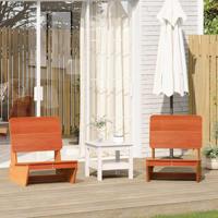 Tuinstoelen 2 st 60x64x70,5 cm massief grenenhout wasbruin