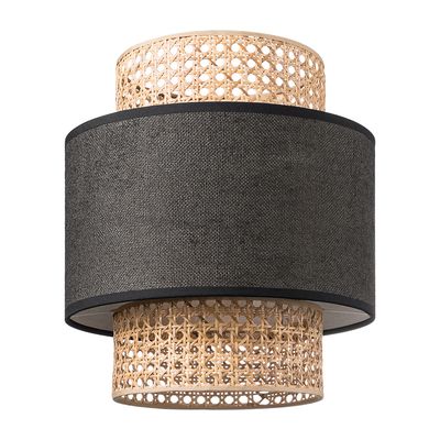Light depot - lampenkap Cane weave - zwart - Outlet