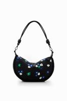 Middelgrote tas met bloemen - BLACK - U