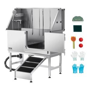 VEVOR Hondentrimbak Hondenwasplaats Roestvrijstalen Rechterdeur 1270x580x1495mm