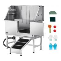 VEVOR Hondentrimbak Hondenwasplaats Roestvrijstalen Rechterdeur 1270x580x1495mm