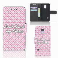 Samsung Galaxy S5 Mini Portemonnee Hoesje Flowers Pink DTMP - thumbnail