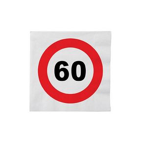 16x Stopbord servetjes 60 jaar   -