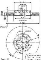 Remschijf BREMBO, Remschijftype: Binnen geventileerd, u.a. für Audi, Skoda, Seat - thumbnail