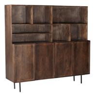 Livingfurn Wandkast Elan Brown Mangohout, 180cm - Bruin