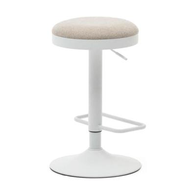 Kave Home Zaib verstelbare barkruk chenille Beige