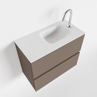 Toiletmeubel Mondiaz Ada | 60 cm | Meubelkleur Smoke | Lex wastafel Talc Rechts | 1 kraangat